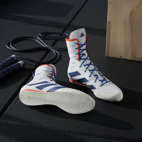Chaussures de boxe Adidas Box Hog 4 Blanc-bleu  - Image 6
