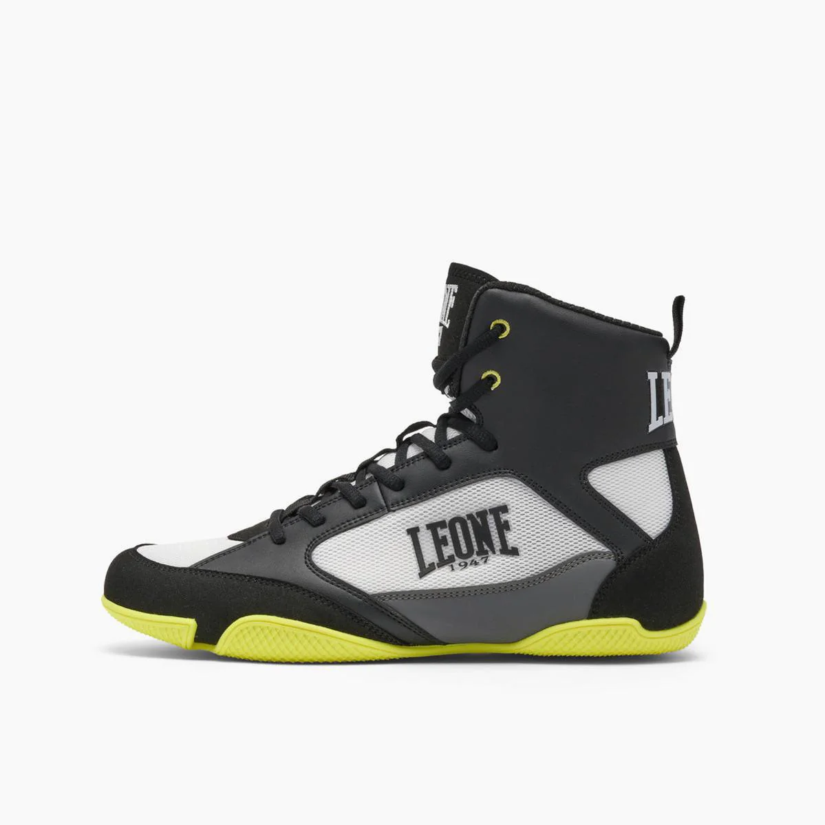 Chaussures de boxe Leone 1947 Premium CL110 Noir-citron vert  - Image 2