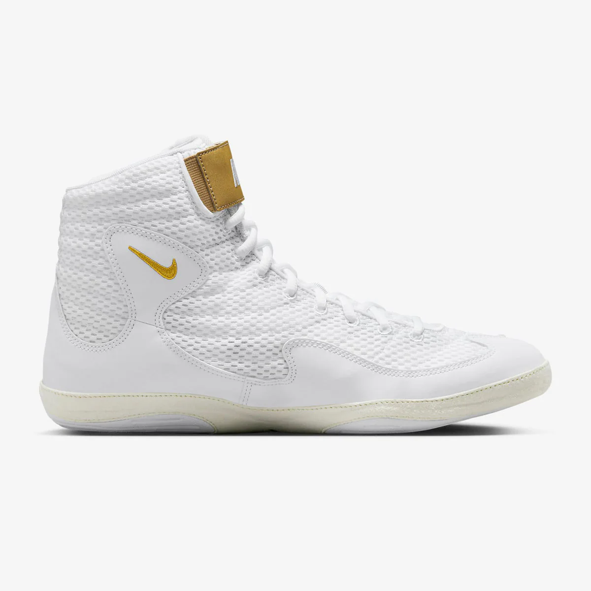 Chaussures de lutte-Lutte Nike Inflict 3 Blanc-Or - Image 3