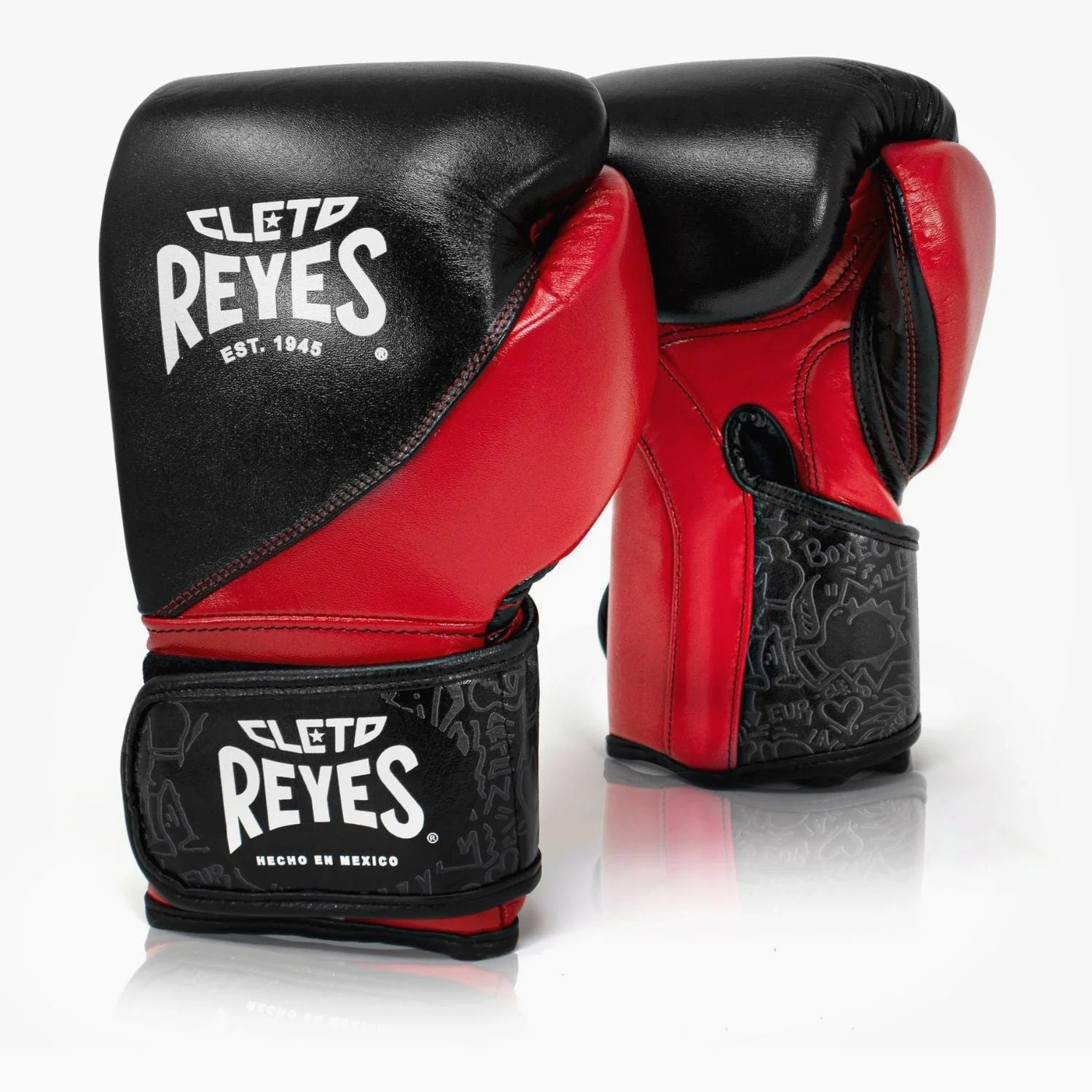 Gants de boxe Cleto Reyes High Precision Entraînement CE7 Noir-Rouge 