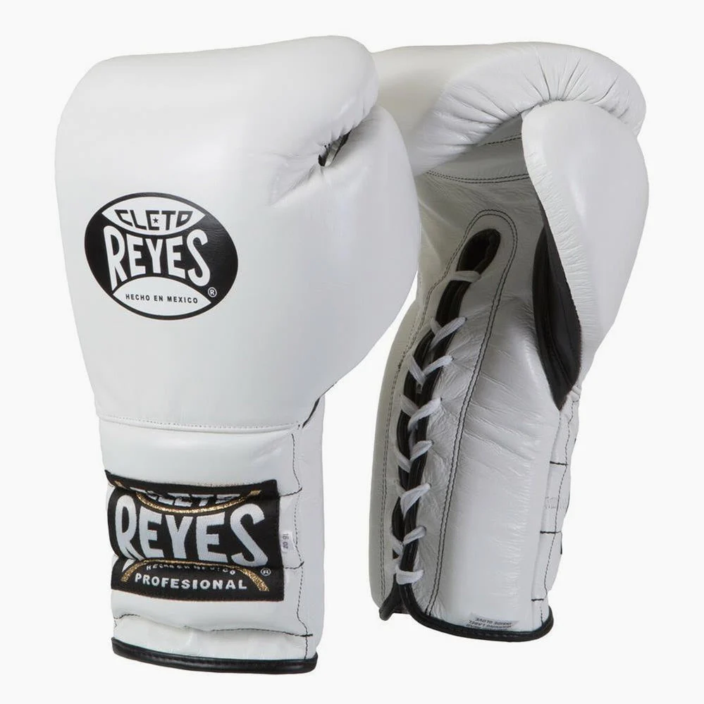 Gants de boxe Cleto Reyes Traditional Training CE4 Blanc avec Lacets 