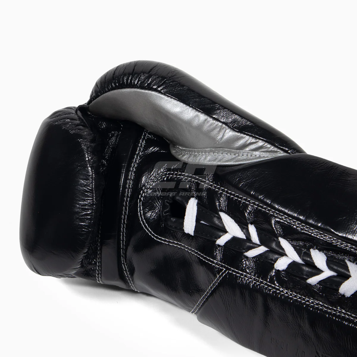 Gants de boxe Cleto Reyes Professionnel CB2 Noir-Argent avec lacets  - Image 7