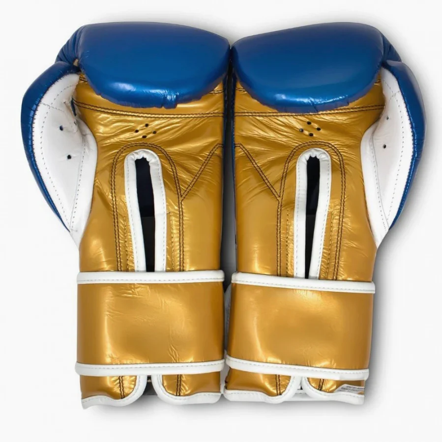 Gants de boxe Cleto Reyes Sparring CE6 Bleu Saphir Or  - Image 2