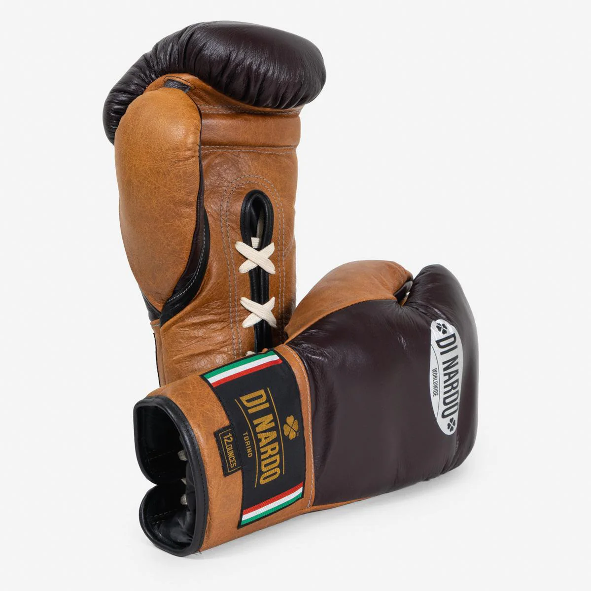 Gants de boxe Di Nardo avec Lacets 12 Oz Bourgogne-cognac-vintage 