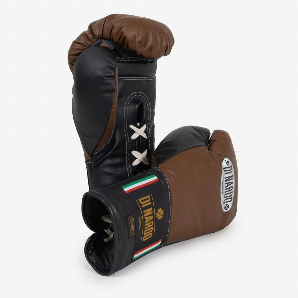 Gants de boxe Di Nardo avec Lacets 12 Oz Marron-noir 