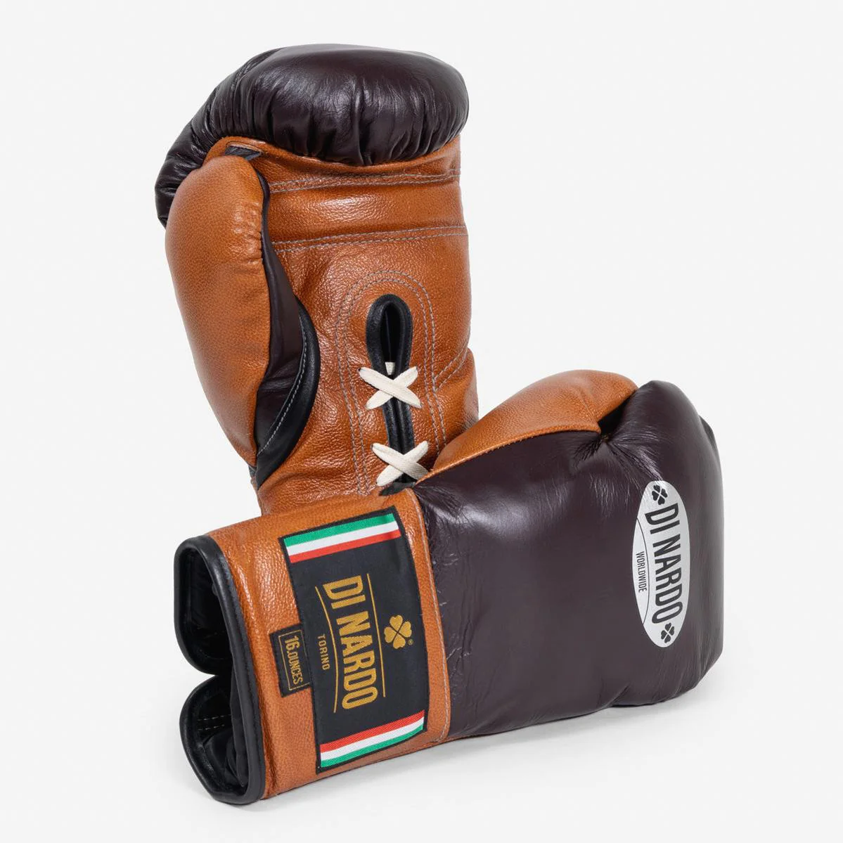 Gants de boxe Di Nardo avec Lacets 16 Oz Bourgogne-cognac 