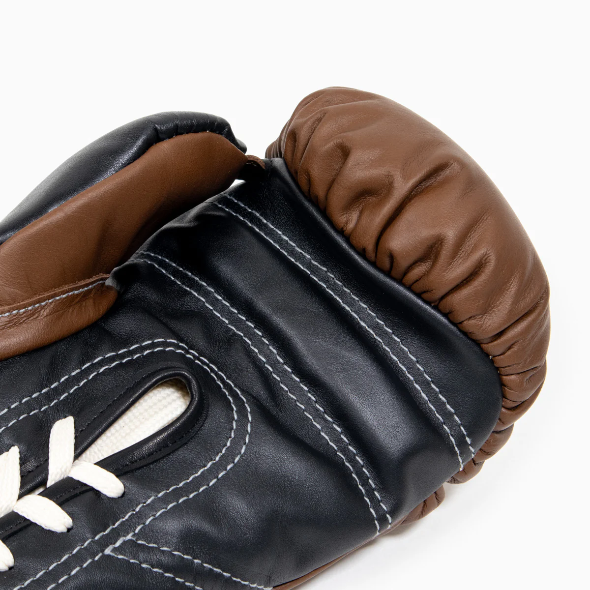 Gants de boxe Di Nardo avec lacets Marron Noir 10 Oz  - Image 8