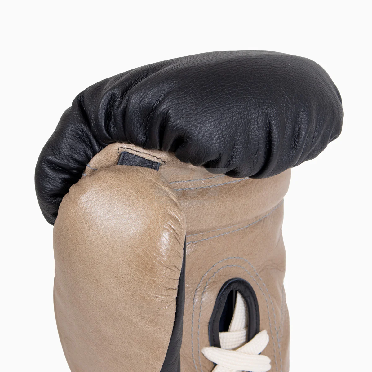 Gants de boxe Di Nardo avec lacets Noir-Beige 12 oz  - Image 7