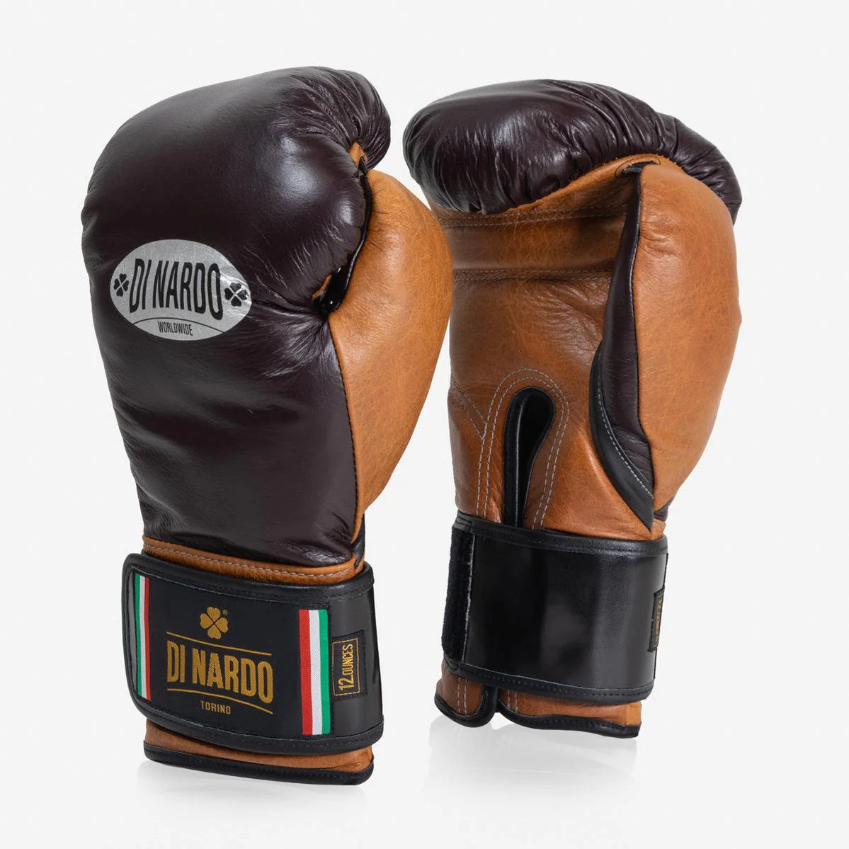 Gants de boxe Di Nardo avec Velcro 12 Oz Bourgogne-cognac-vintage  - Image 2