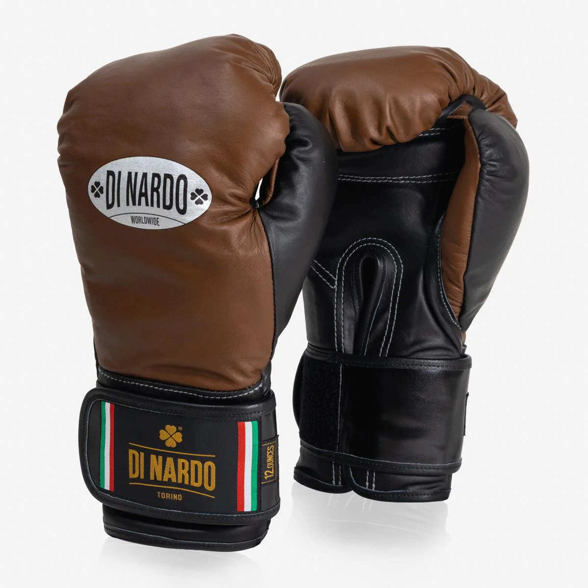 Gants de boxe Di Nardo avec Velcro 12 Oz Marron-noir  - Image 2