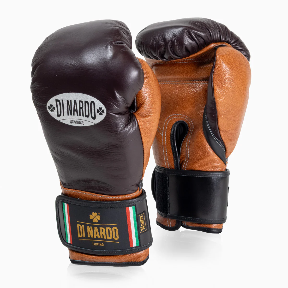 Gants de boxe Di Nardo avec Velcro 14 Oz Bourgogne-cognac  - Image 2