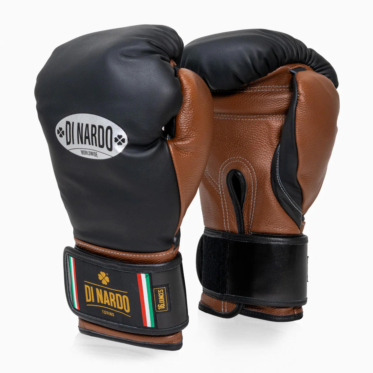 Gants de boxe Di Nardo avec Velcro 16 Oz Noir-marron  - Image 2