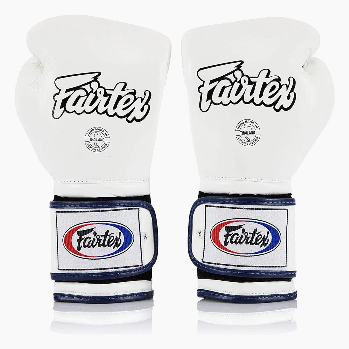 Gants de boxe Fairtex Mexican Style BGV9 Blanc-bleu passepoil  - Image 2