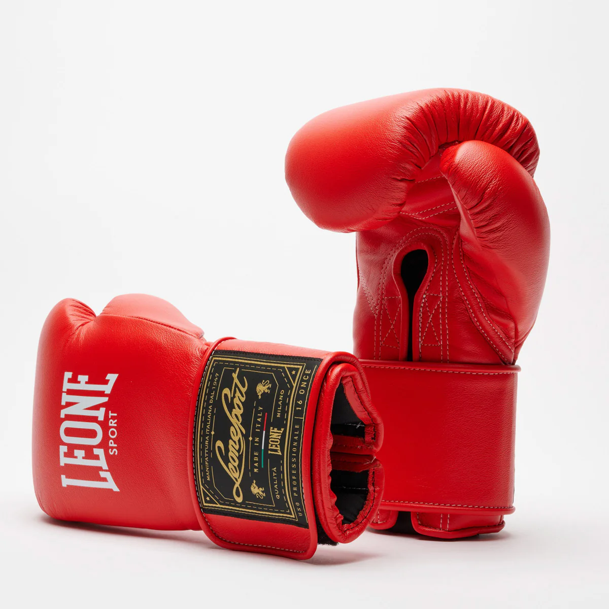 Gants de boxe Leone Sport Orlando Classico avec velcro Rouge 