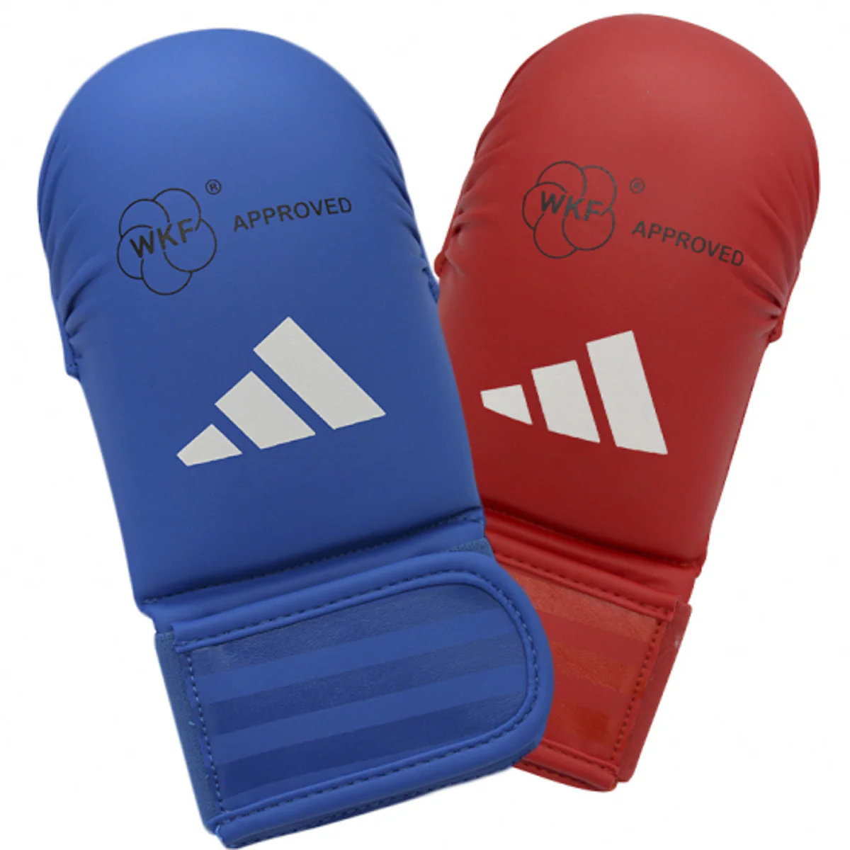 Gants de Karate-Kumite Adidas Rouge et Bleu Homologués WKF sans pouce  - Image 3