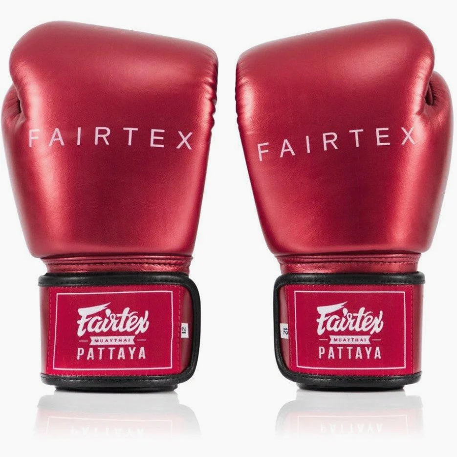 Gants de Muay Thai Fairtex Métallique BGV22 Rouge  - Image 2