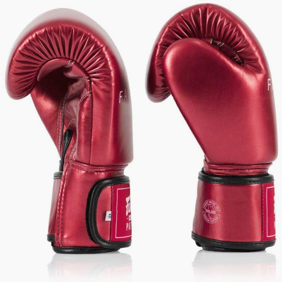 Gants de Muay Thai Fairtex Métallique BGV22 Rouge  - Image 3