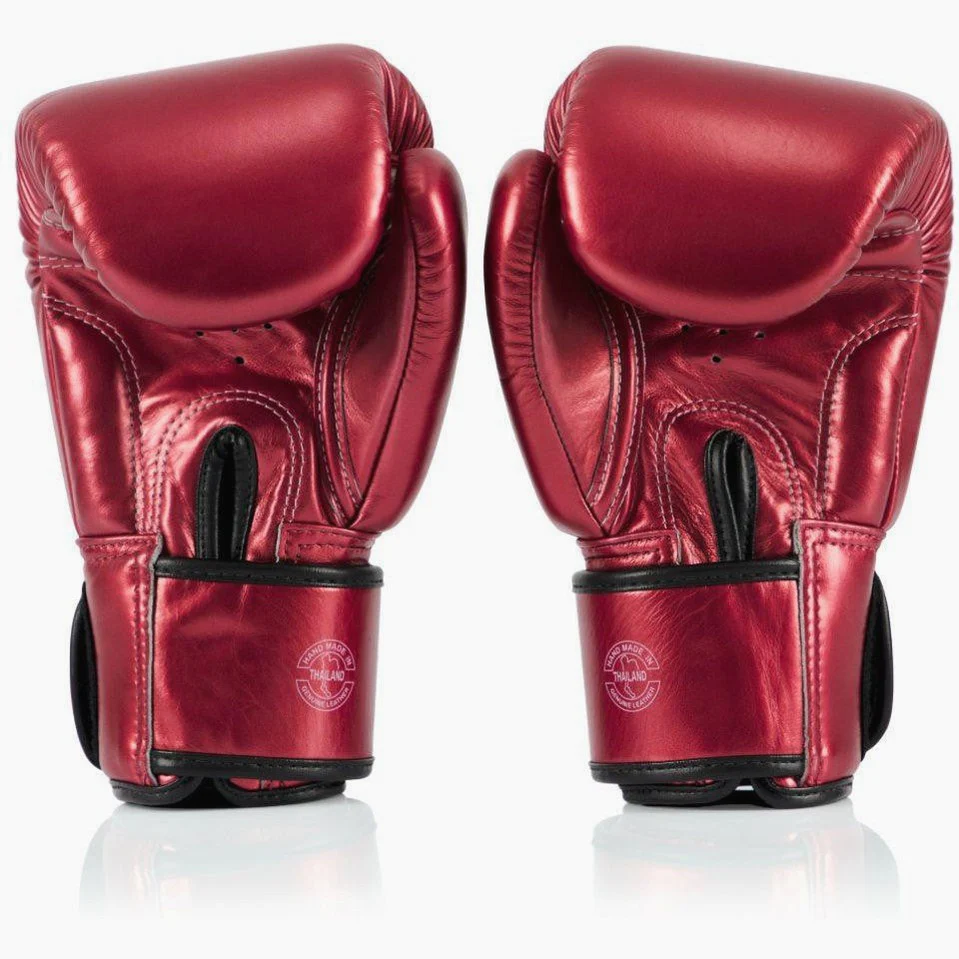 Gants de Muay Thai Fairtex Métallique BGV22 Rouge  - Image 4