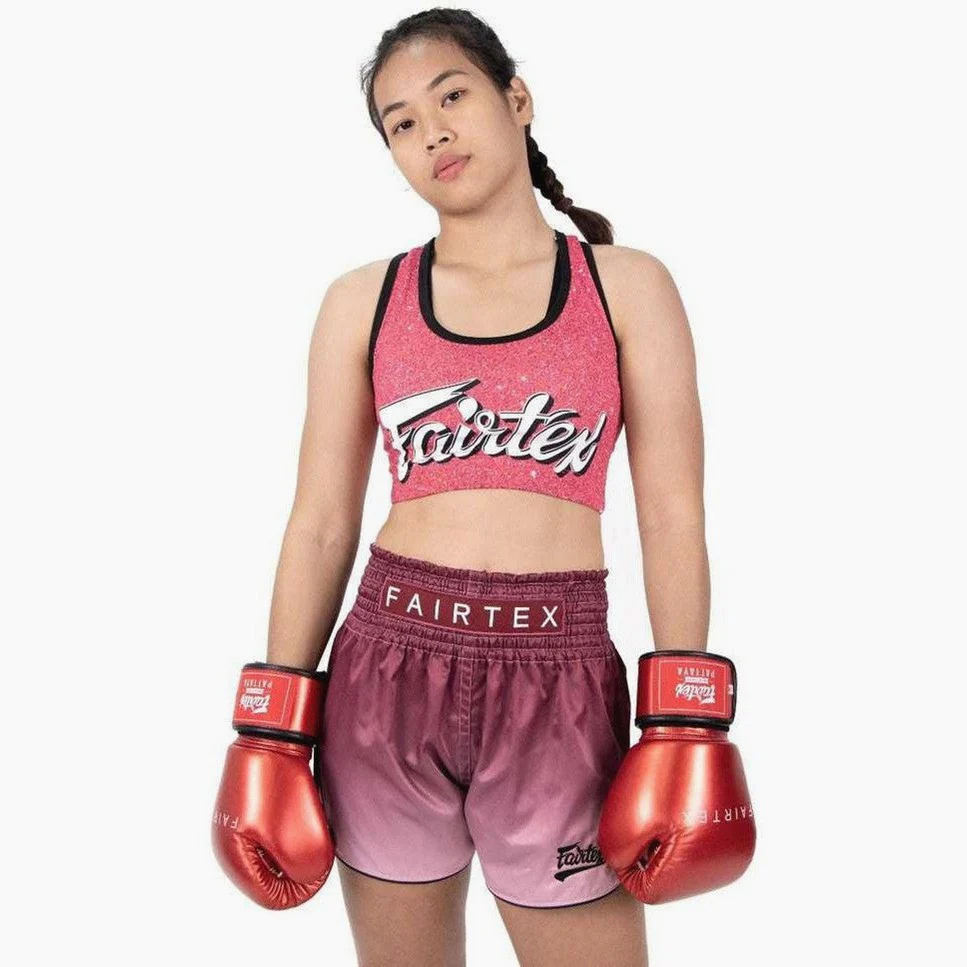 Gants de Muay Thai Fairtex Métallique BGV22 Rouge  - Image 5