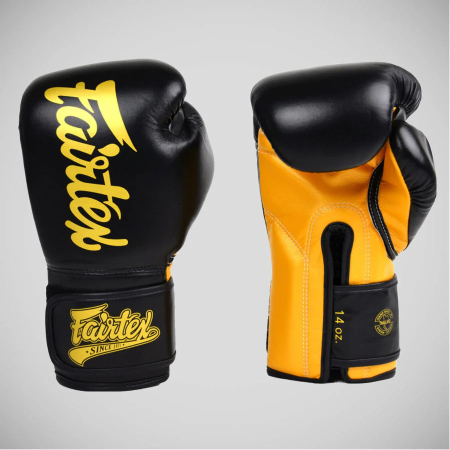 Gants de Muay Thai Fairtex Super Sparring BGV18 Noir-or  - Image 2