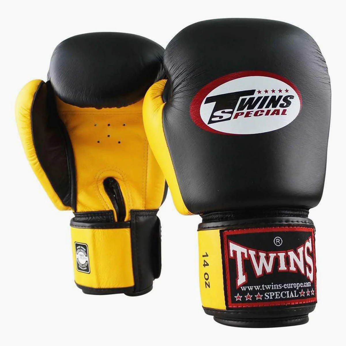 Gants de Muay Thai Twins Special BGVL3 Noir-Jaune  - Image 2