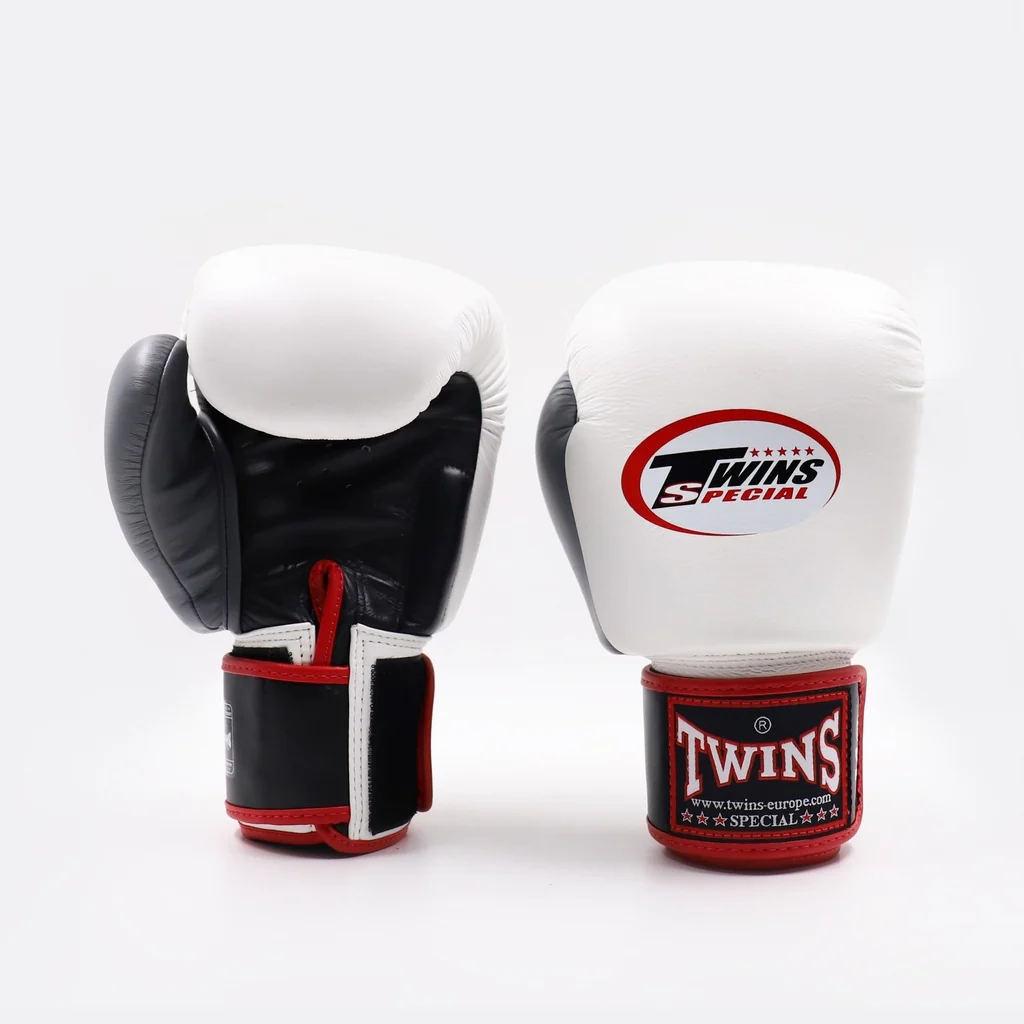Gants de Muay Thai Twins Special BGVL3 Noir-blanc-gris  - Image 2