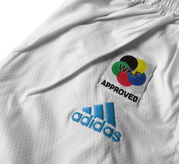 Karategi Adidas Kumite Adilight Primegreen WKF Rayures Bleues  - Image 5