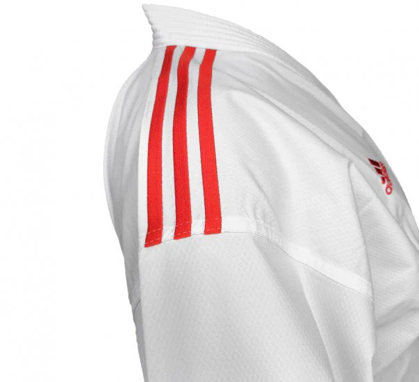 Karategi Adidas Kumite Adilight Primegreen WKF Bandes Rouges  - Image 3