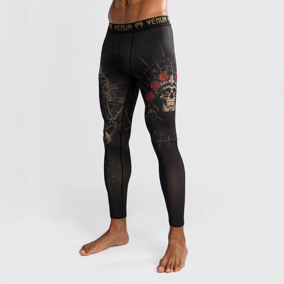 Pantalons de compression Venum Santa Muerte 5.0 Noir-Or  - Image 6