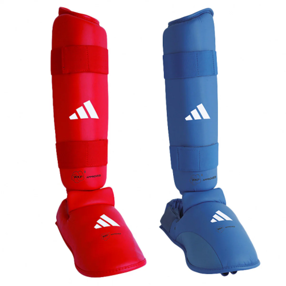 Protège-tibias et Protège-pieds Adidas Rouge et Bleu Homologués WKF  - Image 7