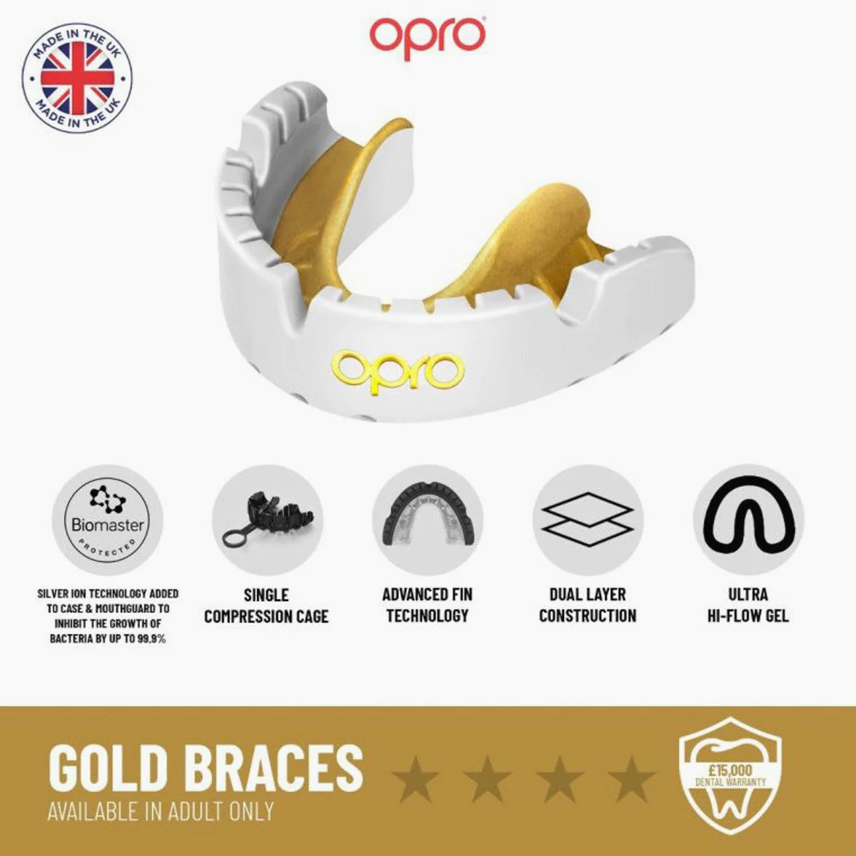 Protège-dents Opro Gold Self-Fit Appareils pour appareil dentaire  - Image 6