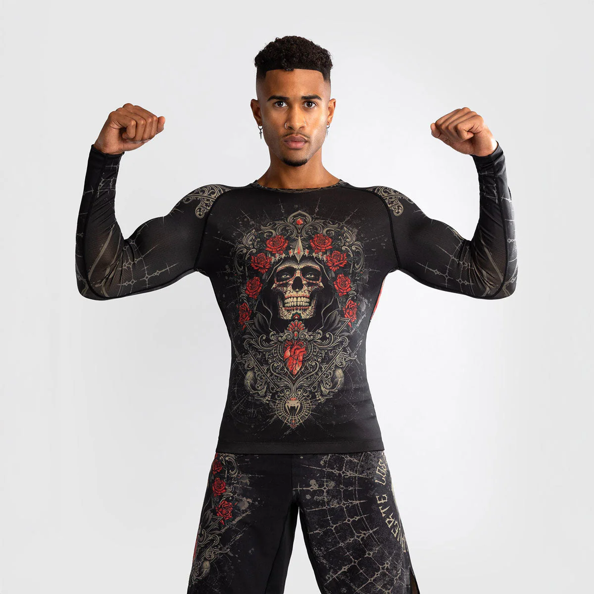Rashguard Venum Santa Muerte 5.0 manches longues Noir-Or 