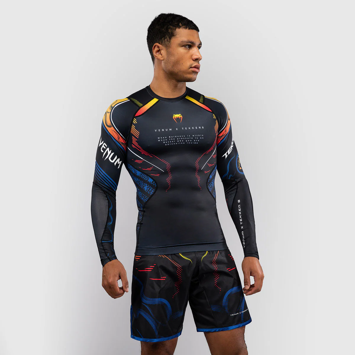 Rashguard Venum Tekken 8 Yoshimitsu manches longues Noir-orange 