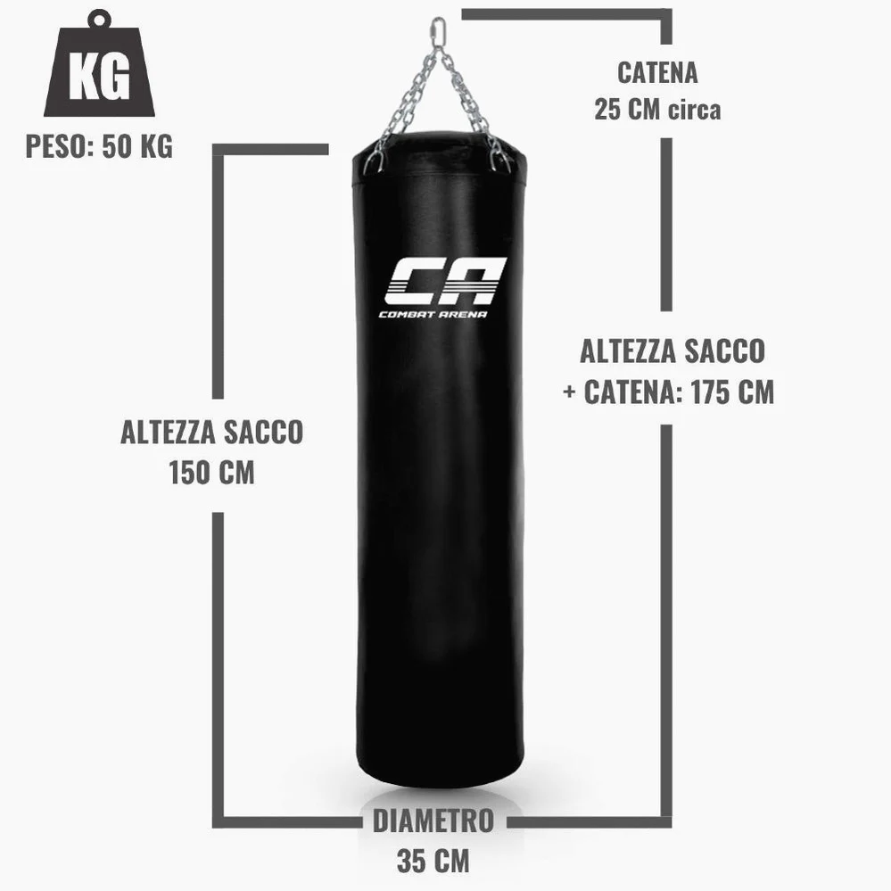 Sac de frappe Combat Arena Entraînement PRO 50 Kg Noir  - Image 2
