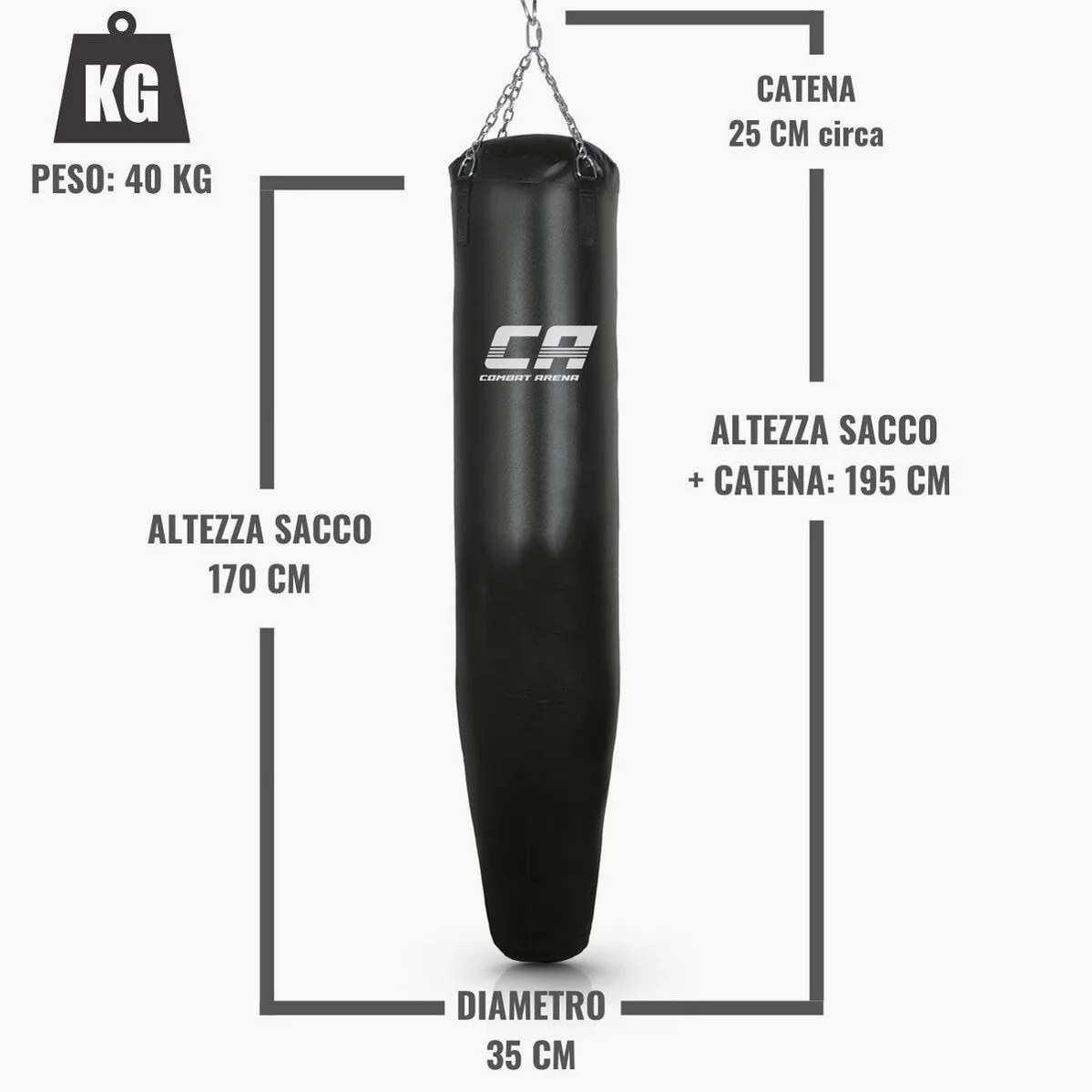 Sac de savate Combat Arena 40 kg  - Image 2