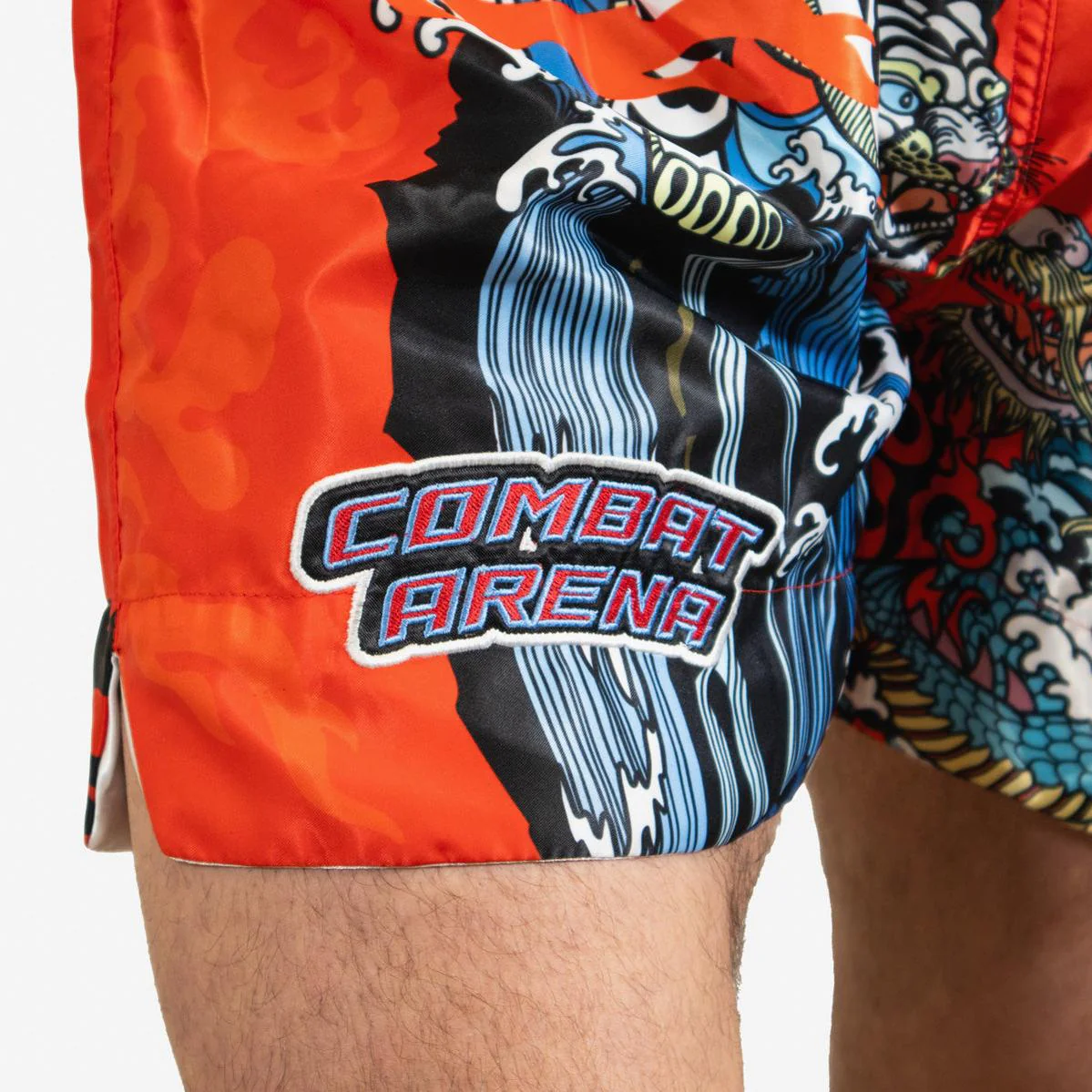 Shorts de kick-thai Combat Arena Yin Yang Battle Rouge  - Image 11