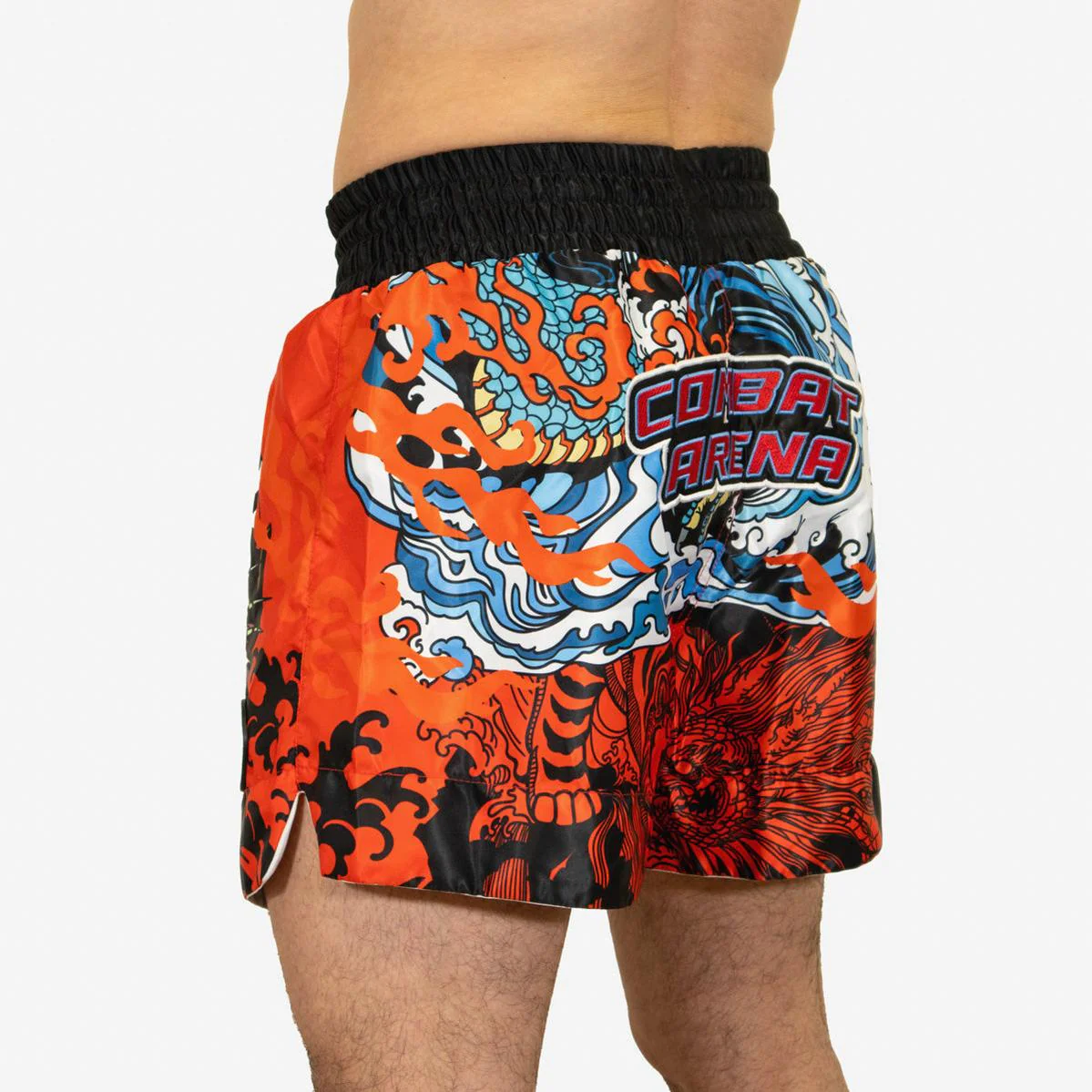 Shorts de kick-thai Combat Arena Yin Yang Battle Rouge  - Image 4