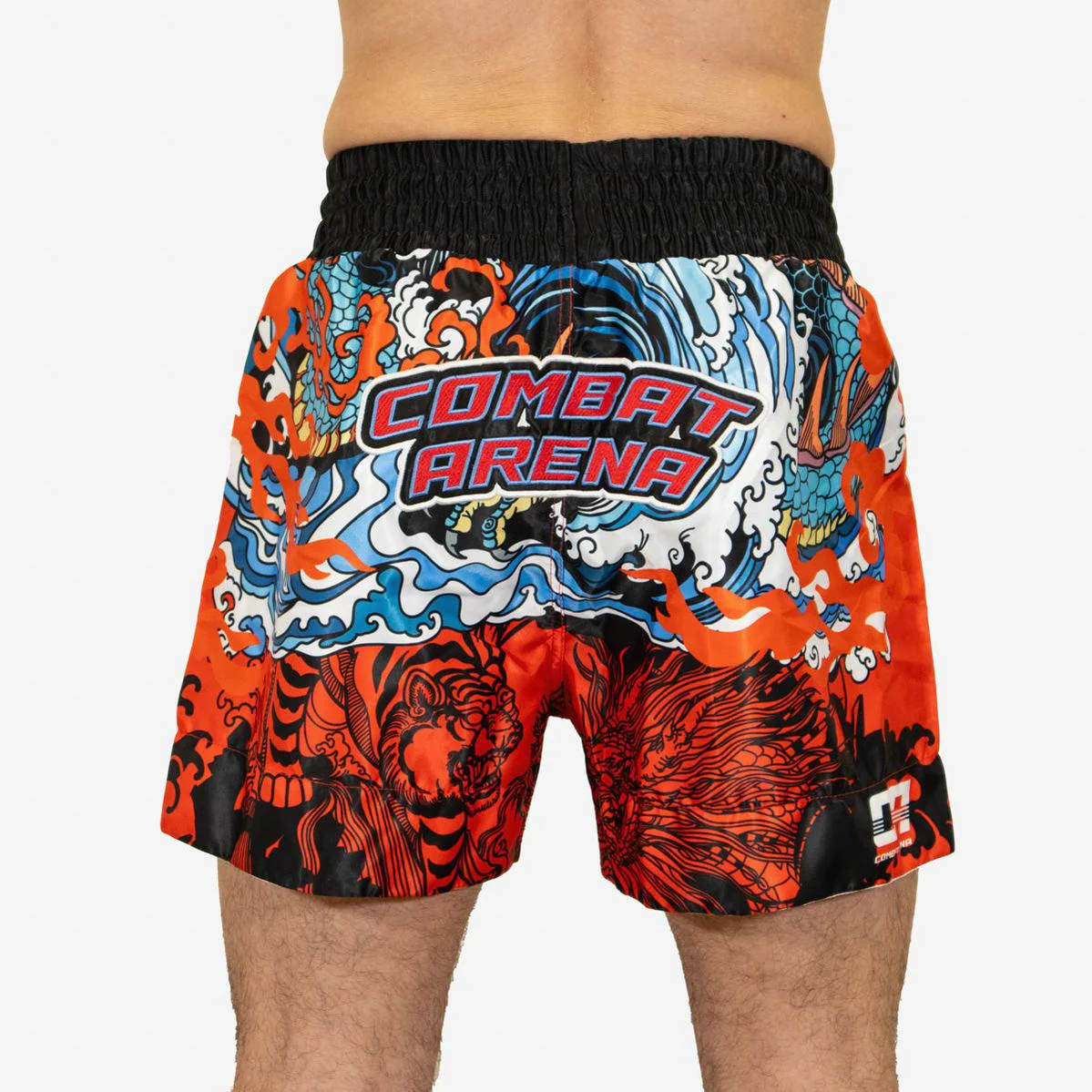 Shorts de kick-thai Combat Arena Yin Yang Battle Rouge  - Image 5