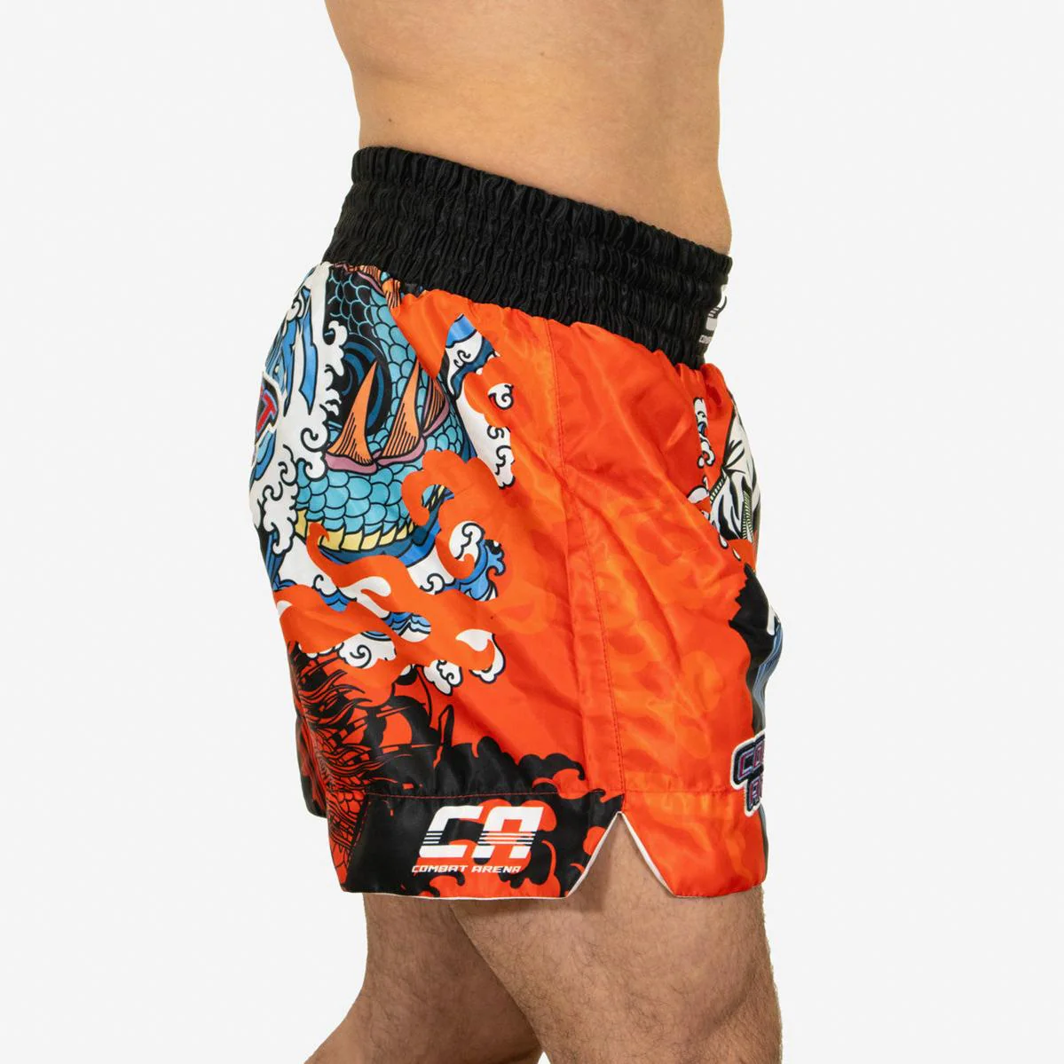 Shorts de kick-thai Combat Arena Yin Yang Battle Rouge  - Image 7