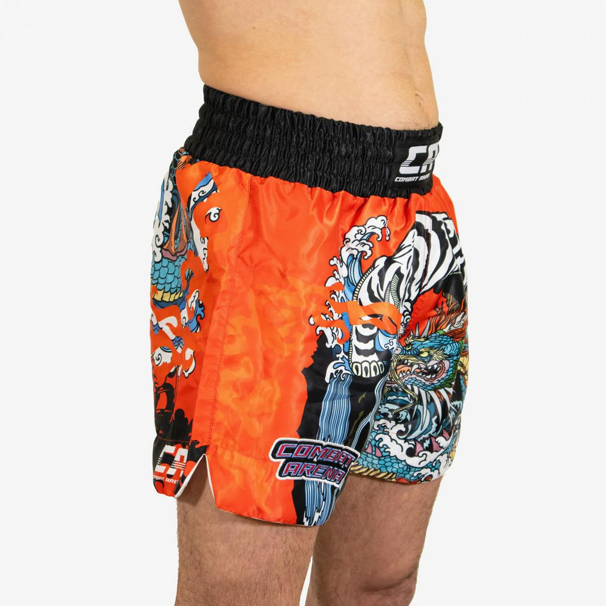 Shorts de kick-thai Combat Arena Yin Yang Battle Rouge  - Image 8