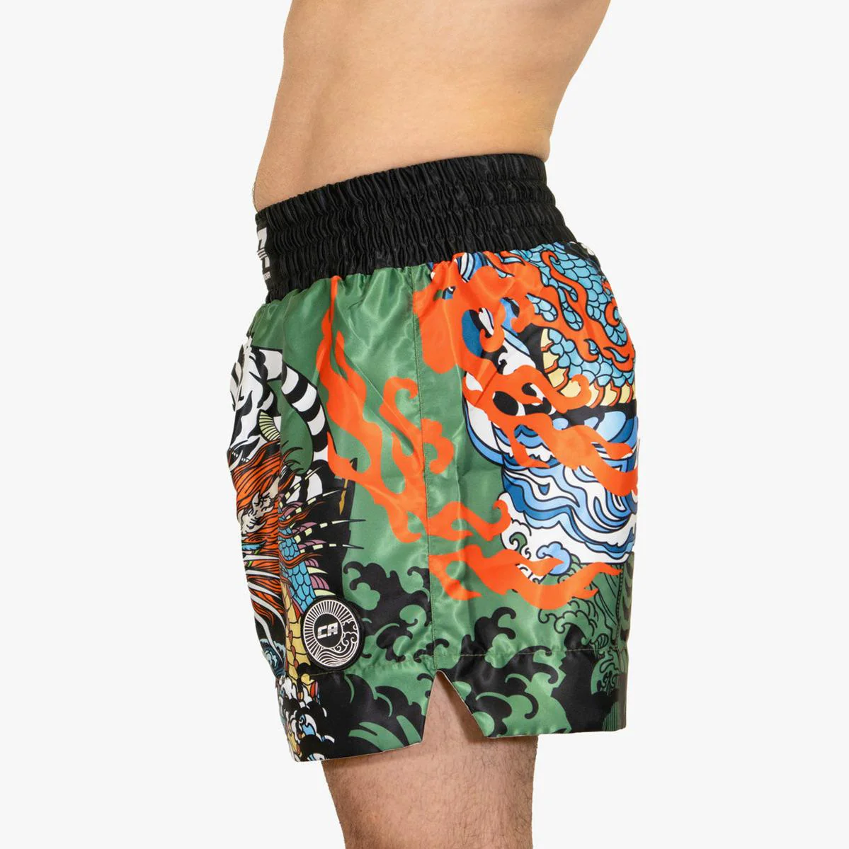 Shorts de kick-thai Combat Arena Yin Yang Battle Vert  - Image 2