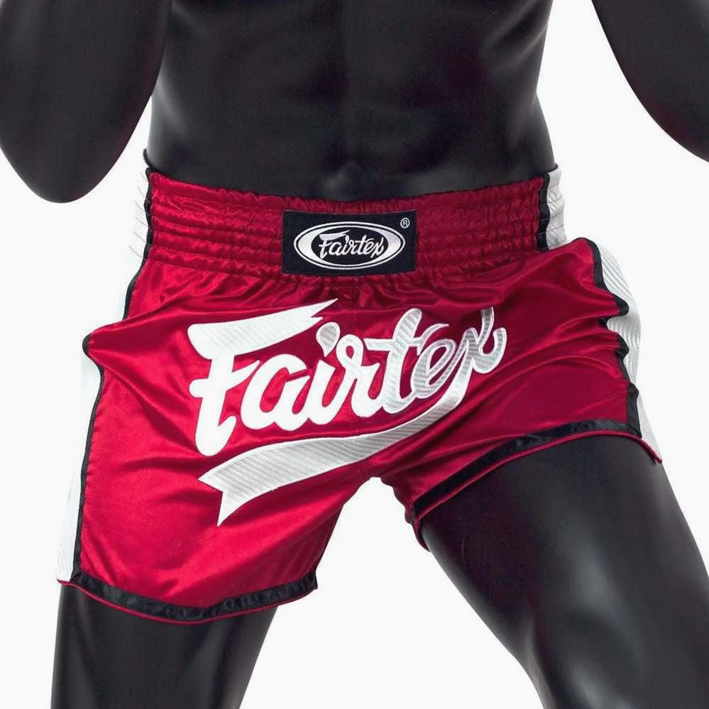 Shorts de kick-thai Fairtex BS1704 Rouge-blanc  - Image 2