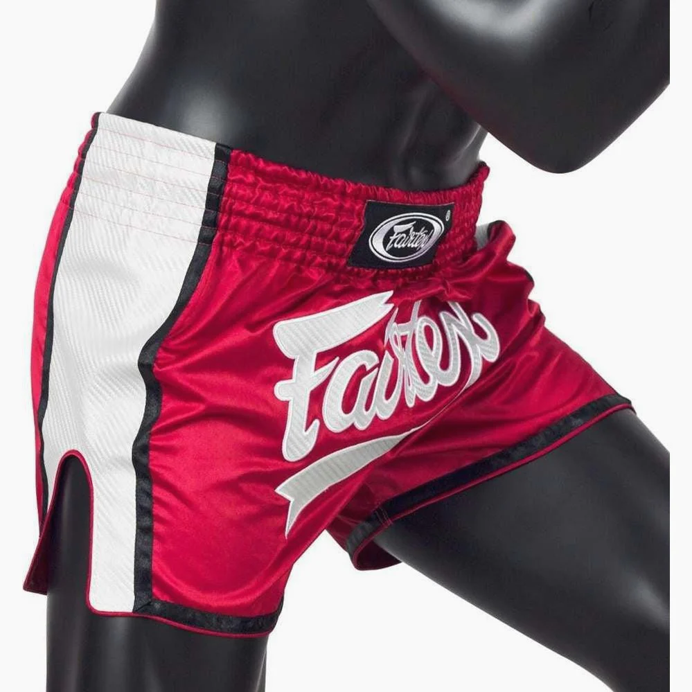 Shorts de kick-thai Fairtex BS1704 Rouge-blanc  - Image 3