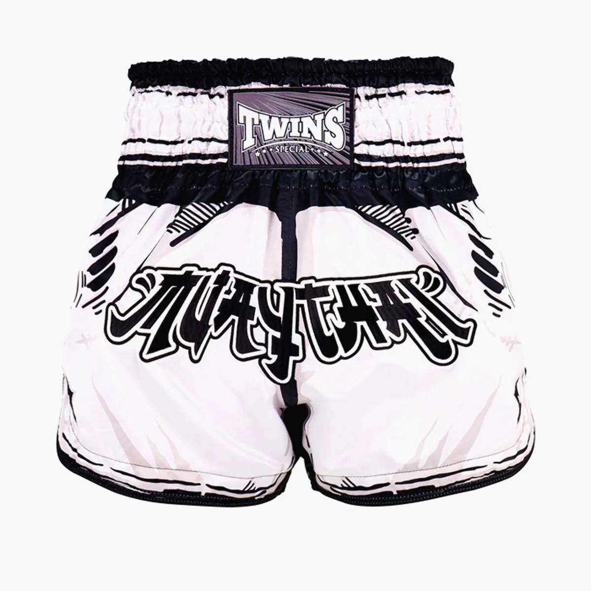 Shorts de kick-thai Twins Special Comic Blanc 