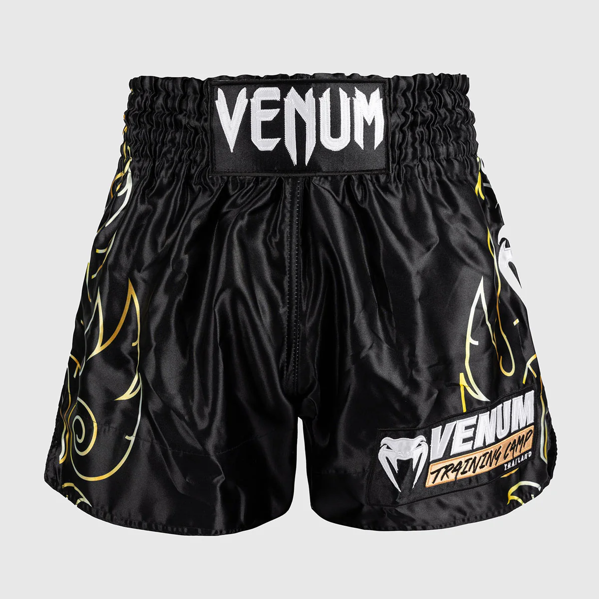 Shorts kick-thaï Venum VTC Flames Noir-or 