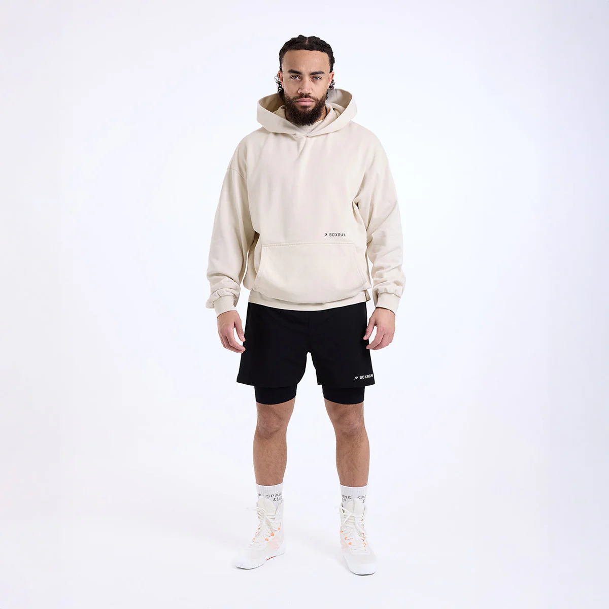 Sweat Boxraw Sparring Club Oversize avec capuche Beige  - Image 2