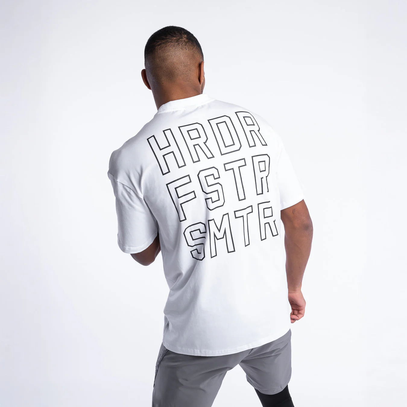 T-shirt Boxraw HRDR FSTR SMTR Oversize Blanc 