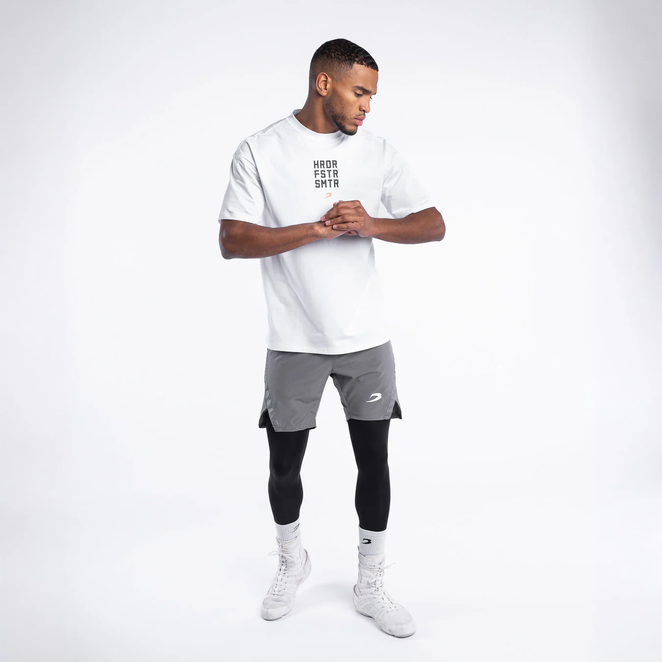 T-shirt Boxraw HRDR FSTR SMTR Oversize Blanc  - Image 2