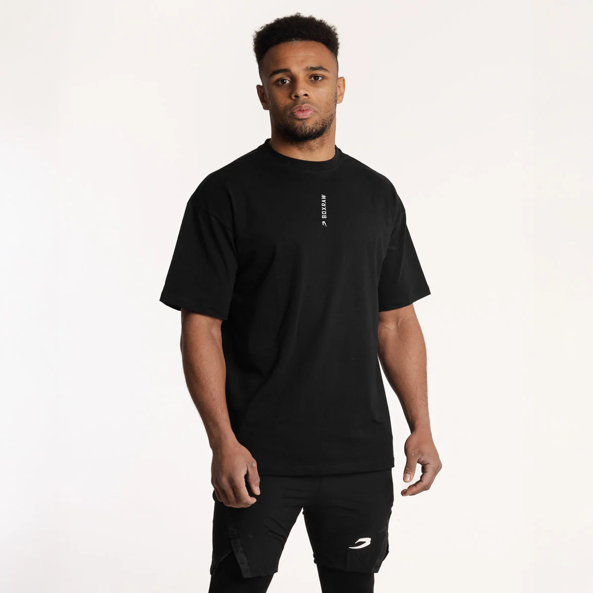 T-shirt Boxraw Lineal Oversize Noir - Image 5