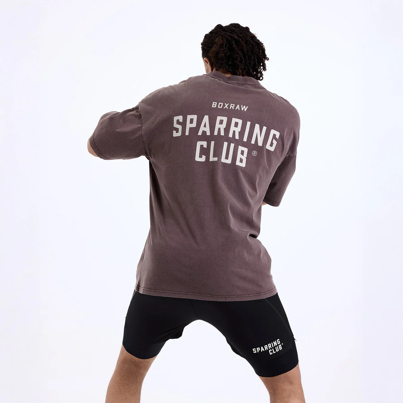 T-shirt Boxraw Sparring Club Oversize Marron